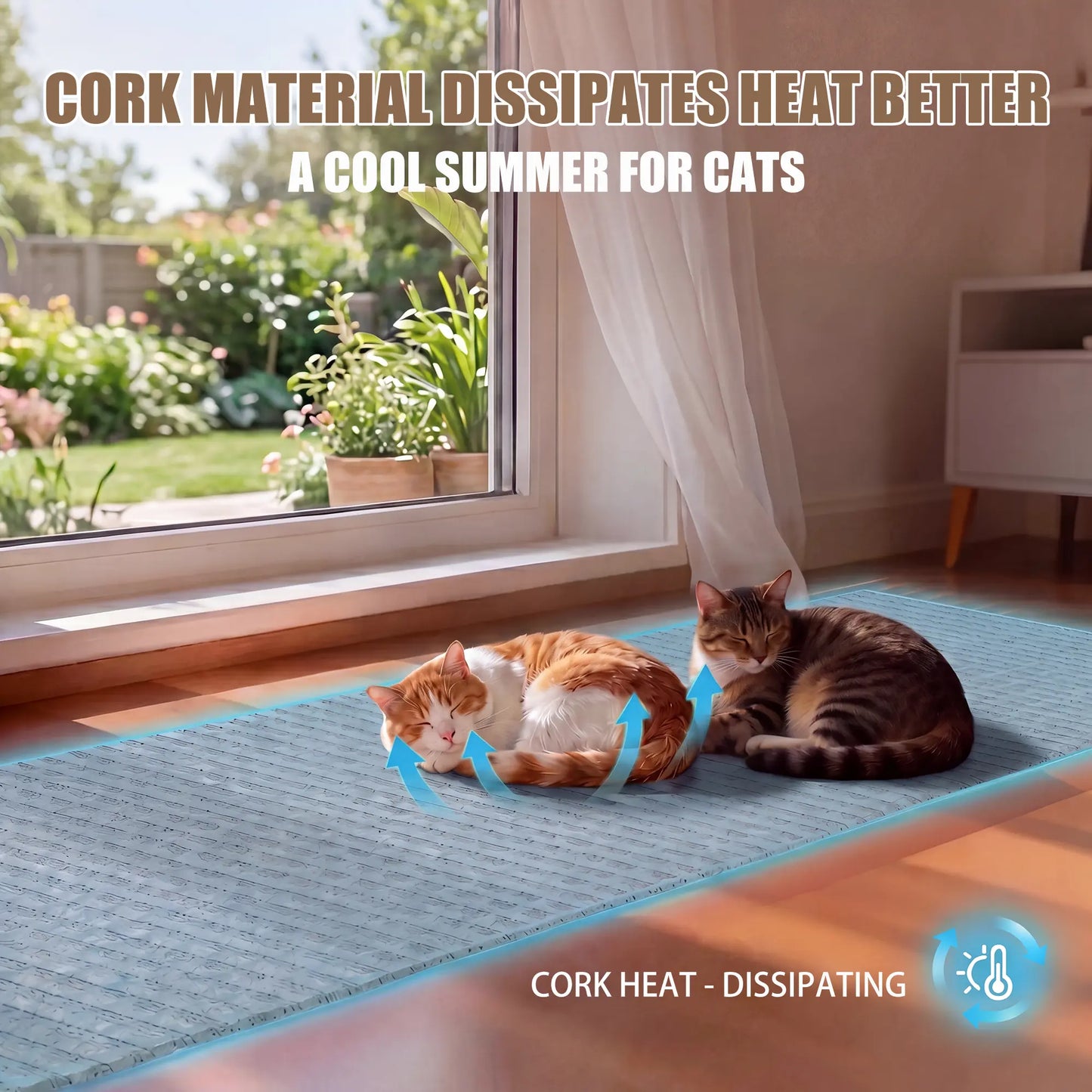 Enhanced Natural Cork and Felt Cat Scratching Mat, Durable Furniture Protector with 3M Adhesive, Customizable Fit for Sofa, Floor, and Wall, Eco-Friendly Cat Toy by Mocherpion