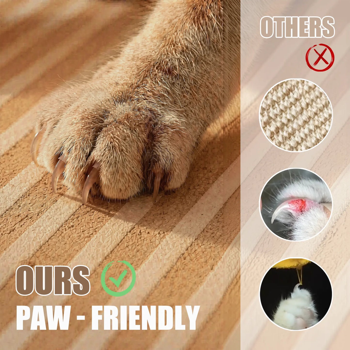 Enhanced Natural Cork and Felt Cat Scratching Mat, Durable Furniture Protector with 3M Adhesive, Customizable Fit for Sofa, Floor, and Wall, Eco-Friendly Cat Toy by Mocherpion