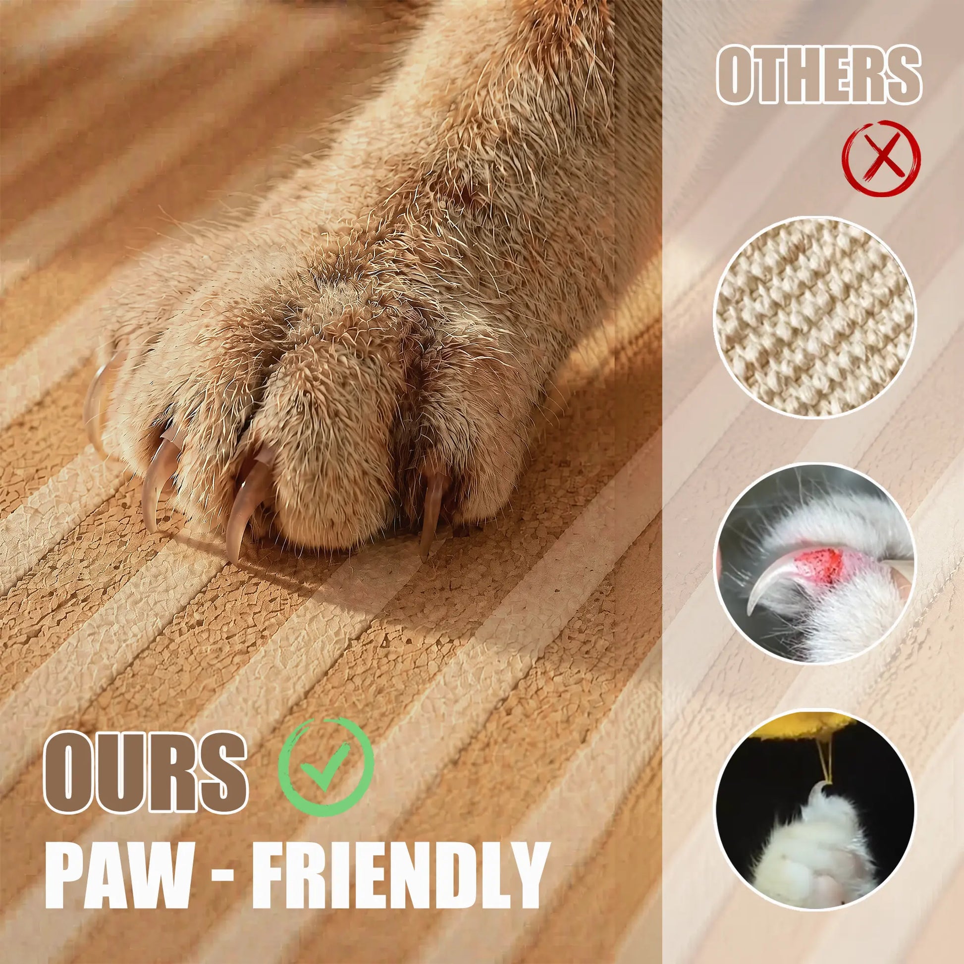 Enhanced Natural Cork and Felt Cat Scratching Mat, Durable Furniture Protector with 3M Adhesive, Customizable Fit for Sofa, Floor, and Wall, Eco-Friendly Cat Toy by Mocherpion