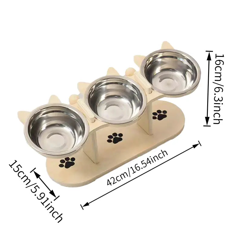 Elevated Multi-Layer Cat Feeder with Food and Water Bowls, Featuring 3 Stands, Easy Assembly, and Portable Design, Perfect for Multi-Cat Households