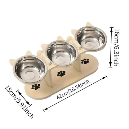 Elevated Multi-Layer Cat Feeder with Food and Water Bowls, Featuring 3 Stands, Easy Assembly, and Portable Design, Perfect for Multi-Cat Households