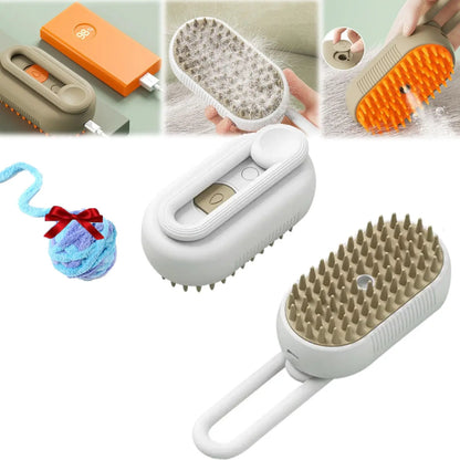 3-in-1 Steam Pet Grooming Brush for Dogs and Cats - Effective Tool for Removing Tangled Loose Hair from Long and Short Fur