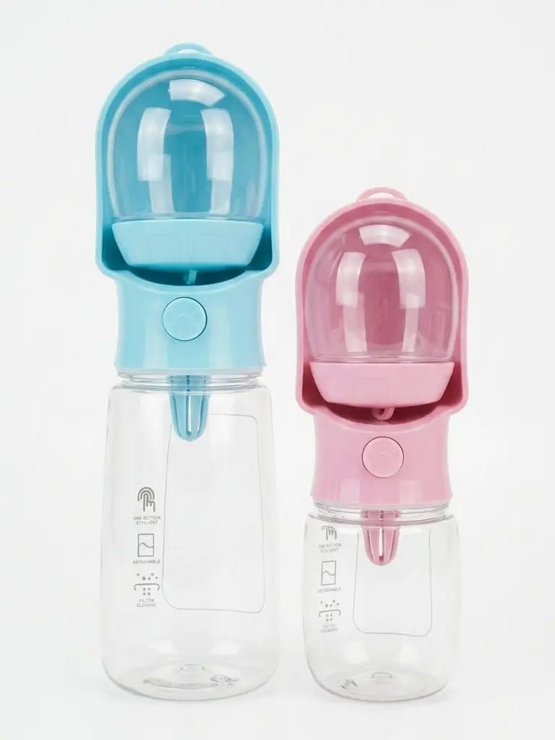 3-in-1 Portable Pet Water Bottle - 20oz Leak-Proof Container with Integrated Poop Bag Dispenser for Travel, Hiking, and Outdoor Activities
