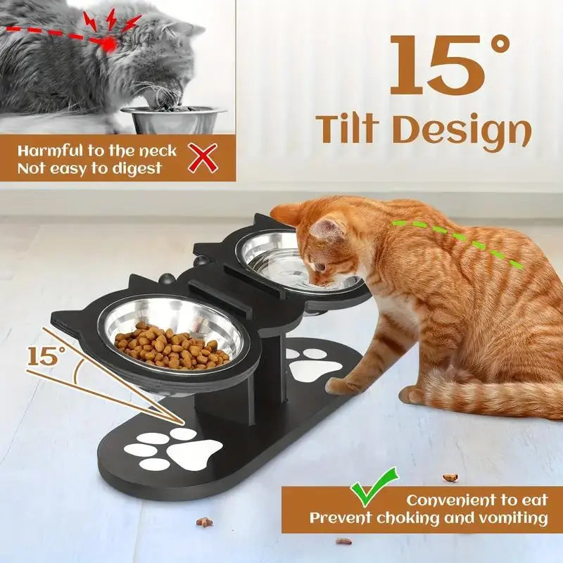 Elevated Multi-Layer Cat Feeder with Food and Water Bowls, Featuring 3 Stands, Easy Assembly, and Portable Design, Perfect for Multi-Cat Households