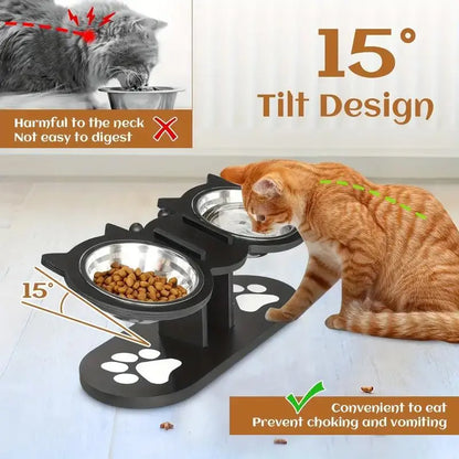 Elevated Multi-Layer Cat Feeder with Food and Water Bowls, Featuring 3 Stands, Easy Assembly, and Portable Design, Perfect for Multi-Cat Households