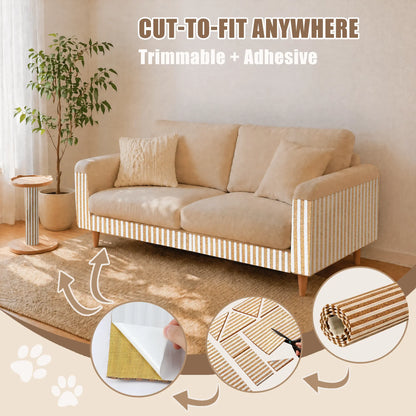 Enhanced Natural Cork and Felt Cat Scratching Mat, Durable Furniture Protector with 3M Adhesive, Customizable Fit for Sofa, Floor, and Wall, Eco-Friendly Cat Toy by Mocherpion