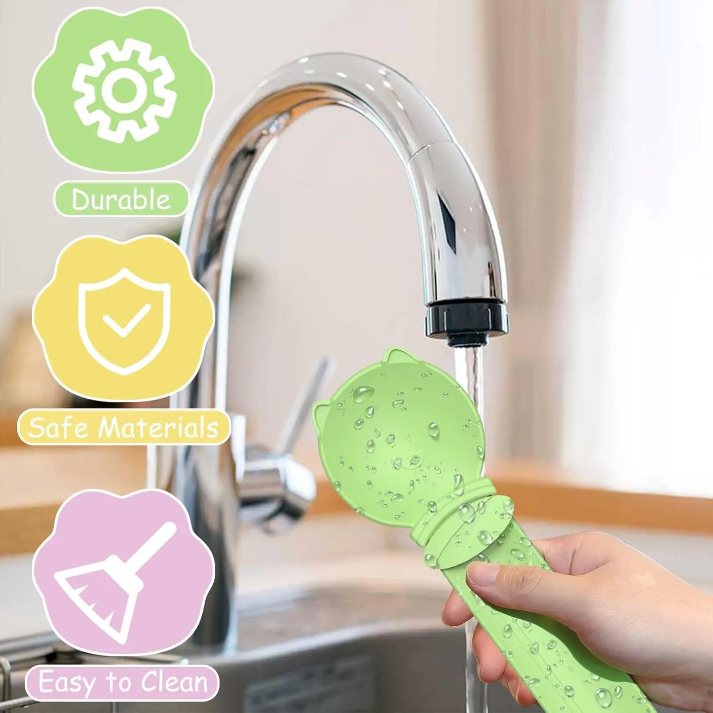 4 Counts Cat Treat Spoon Multifunctional Dispenser for Wet Food, Licky Treats Squeeze & Puree Tubes, Easy Feeding and Storage with with Extra Long Handle Design, Cat Accessories