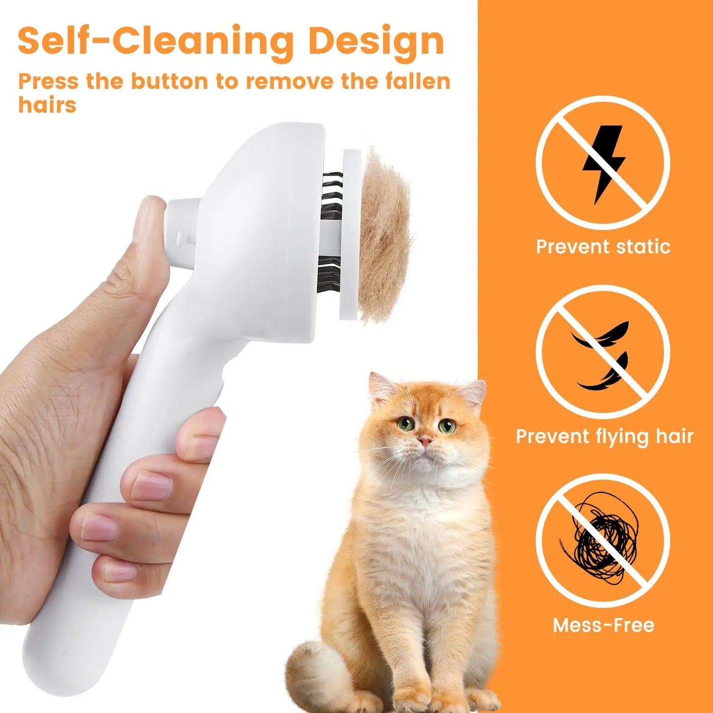 3-in-1 Steam Pet Grooming Brush for Dogs and Cats - Effective Tool for Removing Tangled Loose Hair from Long and Short Fur