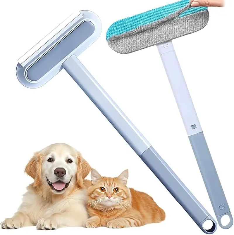4-in-1 Reusable Lint Remover Broom with 17.7-Inch Standard Handle for Pet Hair Removal from Furniture and Car Seats