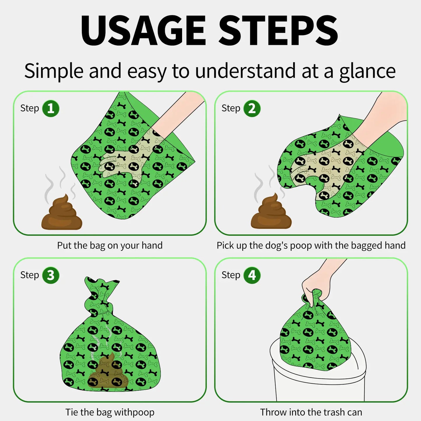 DGAPHRO Lavender Scented Dog Poop Bags - Thick, Leak-Proof Rolls (16 Rolls, 240 Bags) with Dispenser and Leash Clip for Convenient Pet Cleanup and Outdoor Use