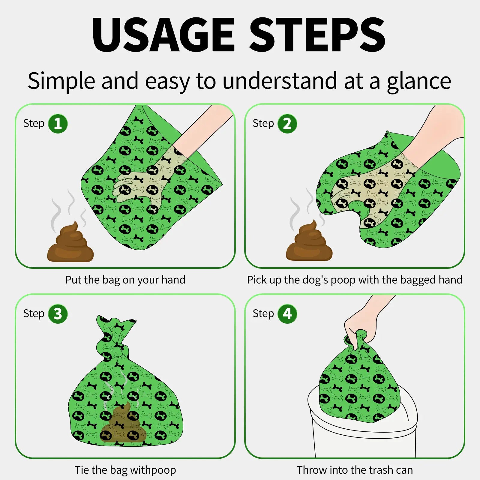 DGAPHRO Lavender Scented Dog Poop Bags - Thick, Leak-Proof Rolls (16 Rolls, 240 Bags) with Dispenser and Leash Clip for Convenient Pet Cleanup and Outdoor Use