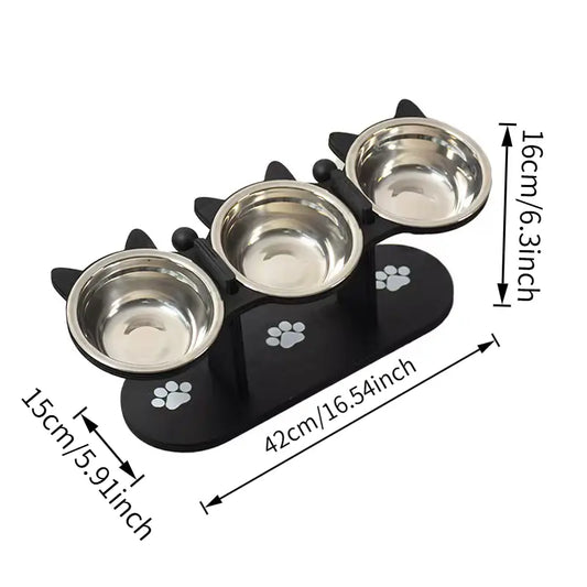 Elevated Multi-Layer Cat Feeder with Food and Water Bowls, Featuring 3 Stands, Easy Assembly, and Portable Design, Perfect for Multi-Cat Households