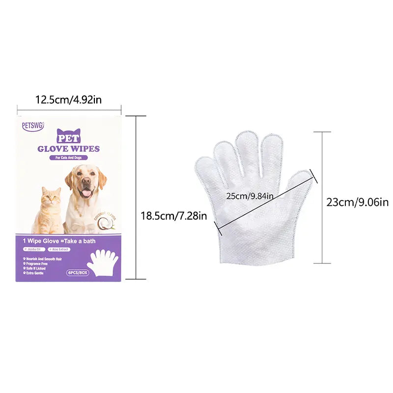 20-Piece Hypoallergenic Pet Cleaning Gloves and Coconut Oil Grooming Wipes for Deodorizing and Bathing Dogs