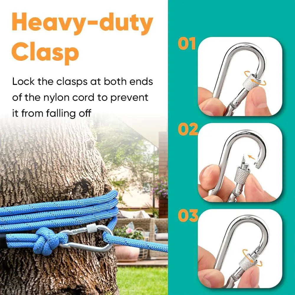 50Ft Dog Tie Out Cable for Camping, 50Ft Portable Trolley System for Small Medium Large Dogs up to 250Lbs, Lead for 2 Dogs, Dog Runner for Yard Camping Training Running Hiking Outdoor