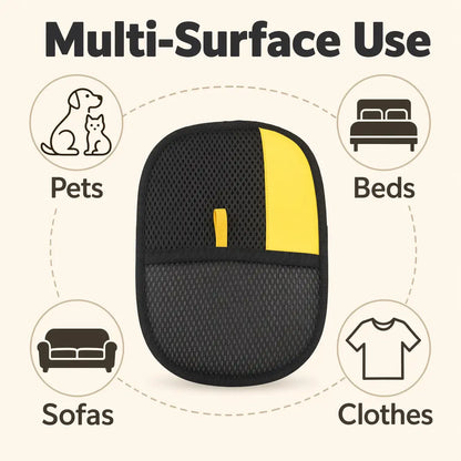 Upgraded Pet Hair Removal Glove for Cats and Dogs - Reusable Electrostatic Fur Remover Mitt for Furniture, Carpets, and Car Seats, Includes Cat Keychain