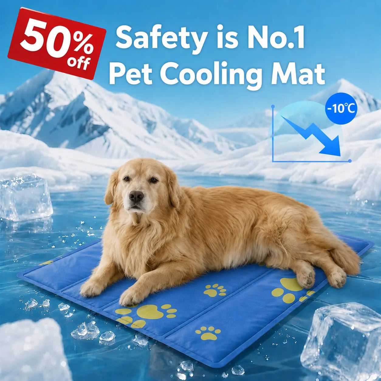 Non-Toxic Gel Self-Cooling Pet Mat for Dogs & Cats, Easy to Clean, Cool Bedroom Stuff