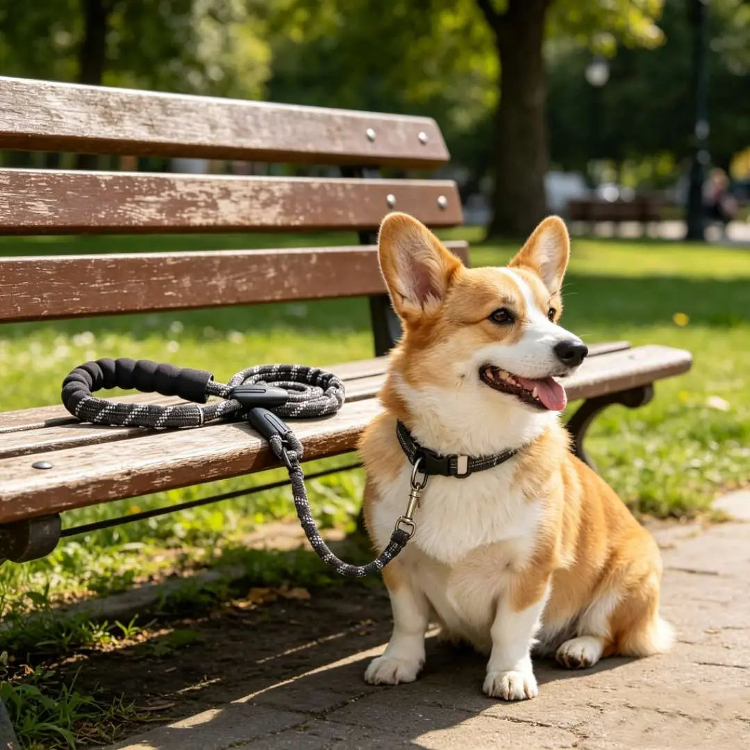 Dual Dog Leash - Tangle-Free, Shock-Absorbing Bungee Leash with Reflective Strips for Small, Medium, and Large Dogs, Compatible with No Pull Harnesses