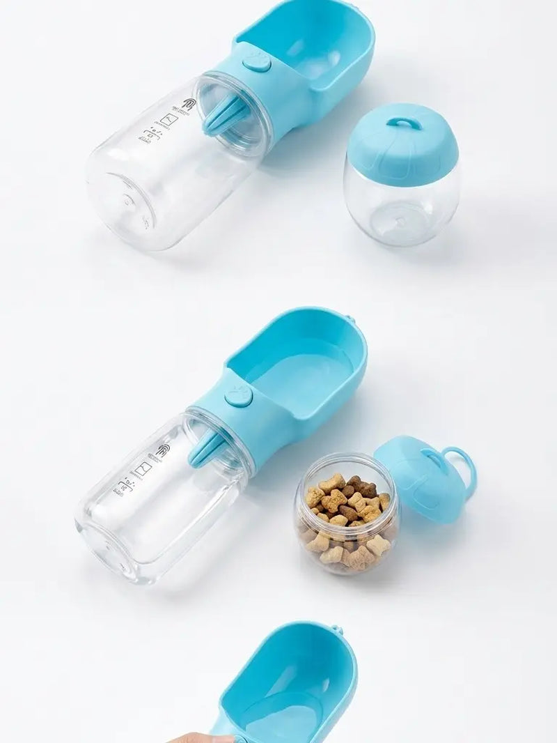 3-in-1 Portable Pet Water Bottle - 20oz Leak-Proof Container with Integrated Poop Bag Dispenser for Travel, Hiking, and Outdoor Activities