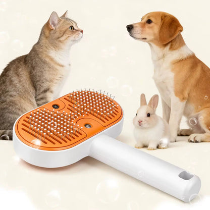 Enhanced 3-in-1 Steam Pet Grooming Brush for Dogs and Cats – Self-Cleaning Deshedding Comb with Mist Spray and UV Sanitization