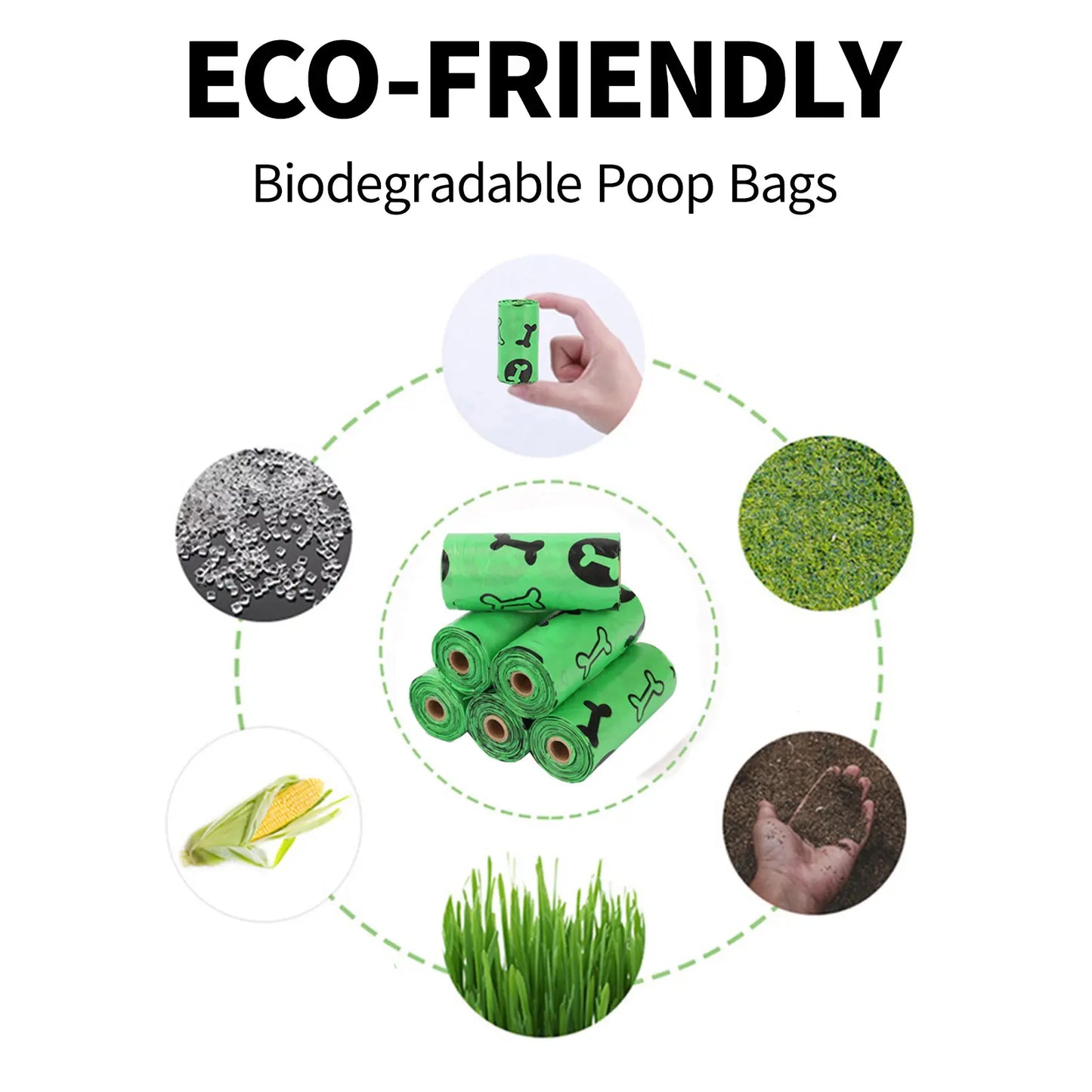 DGAPHRO Lavender Scented Dog Poop Bags - Thick, Leak-Proof Rolls (16 Rolls, 240 Bags) with Dispenser and Leash Clip for Convenient Pet Cleanup and Outdoor Use