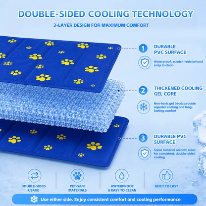Non-Toxic Gel Self-Cooling Pet Mat for Dogs & Cats, Easy to Clean, Cool Bedroom Stuff